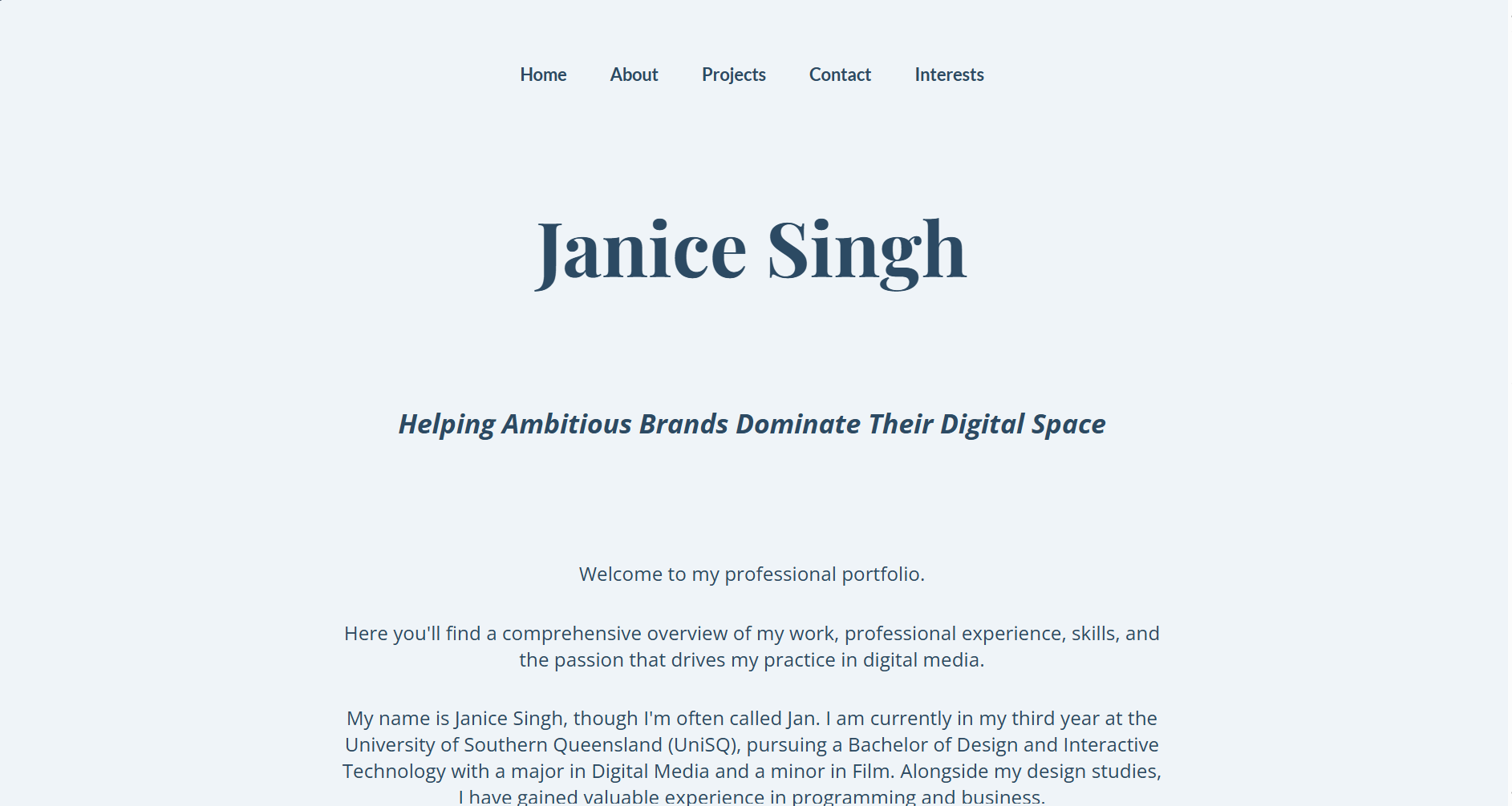 Personal Portfolio Screenshot