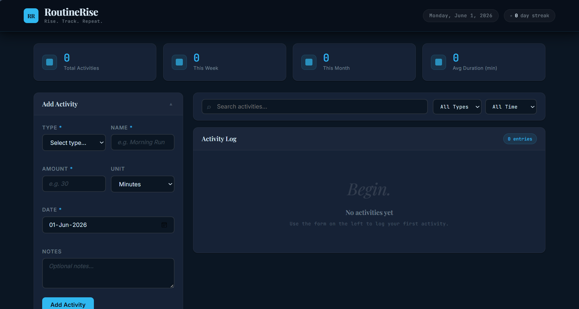 RoutineRise Screenshot 1